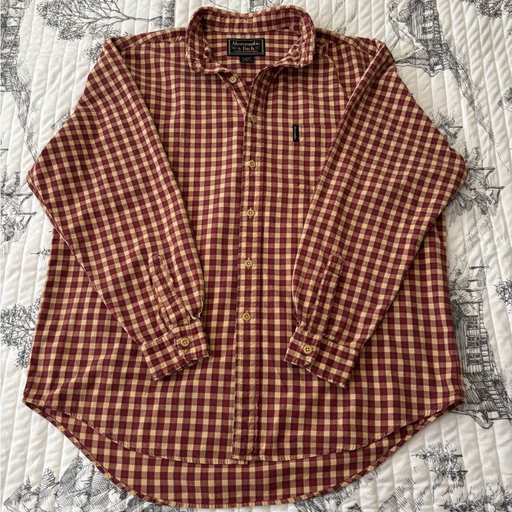 Vintage Abercrombie and Fitch Men’s Small Plaid Longsleeve Button Down Size M